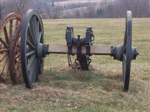 Paint cannon carriages at Antietam NB Sharpsburg MD.
