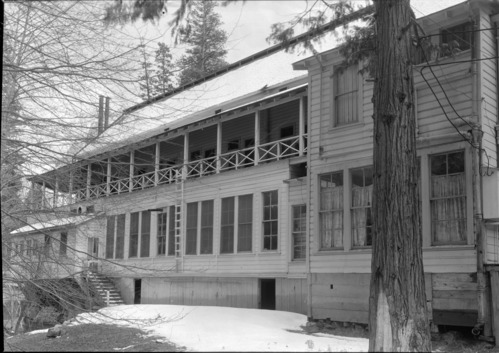 Detail of Old Sentinel Hotel. Back of print had different information: December 1934.