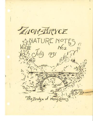 ZION 12255 Zion Bryce Nature Notes Vol3 No2 1931 July