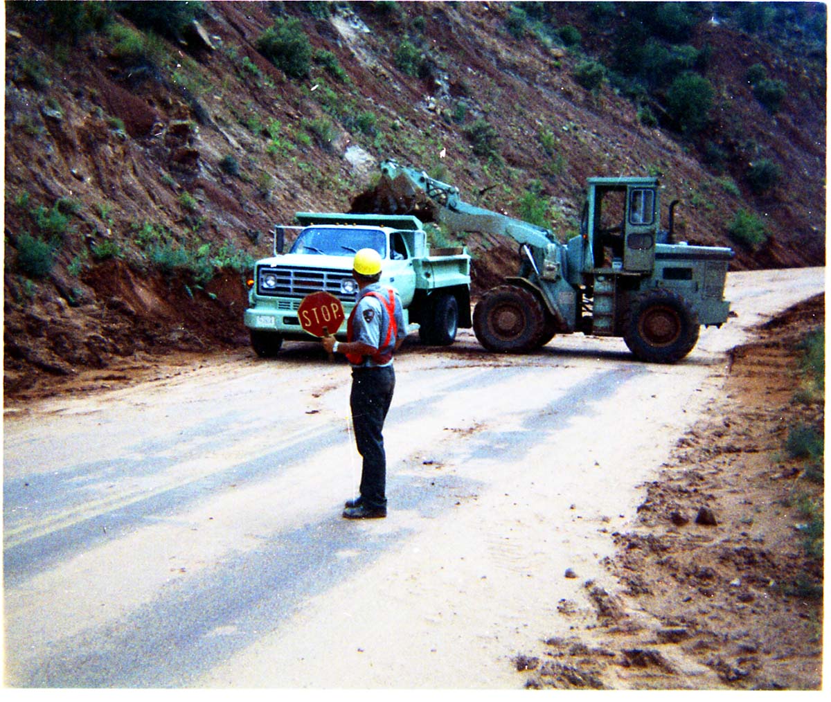 Color photos of flood damage from the flood of 1975.