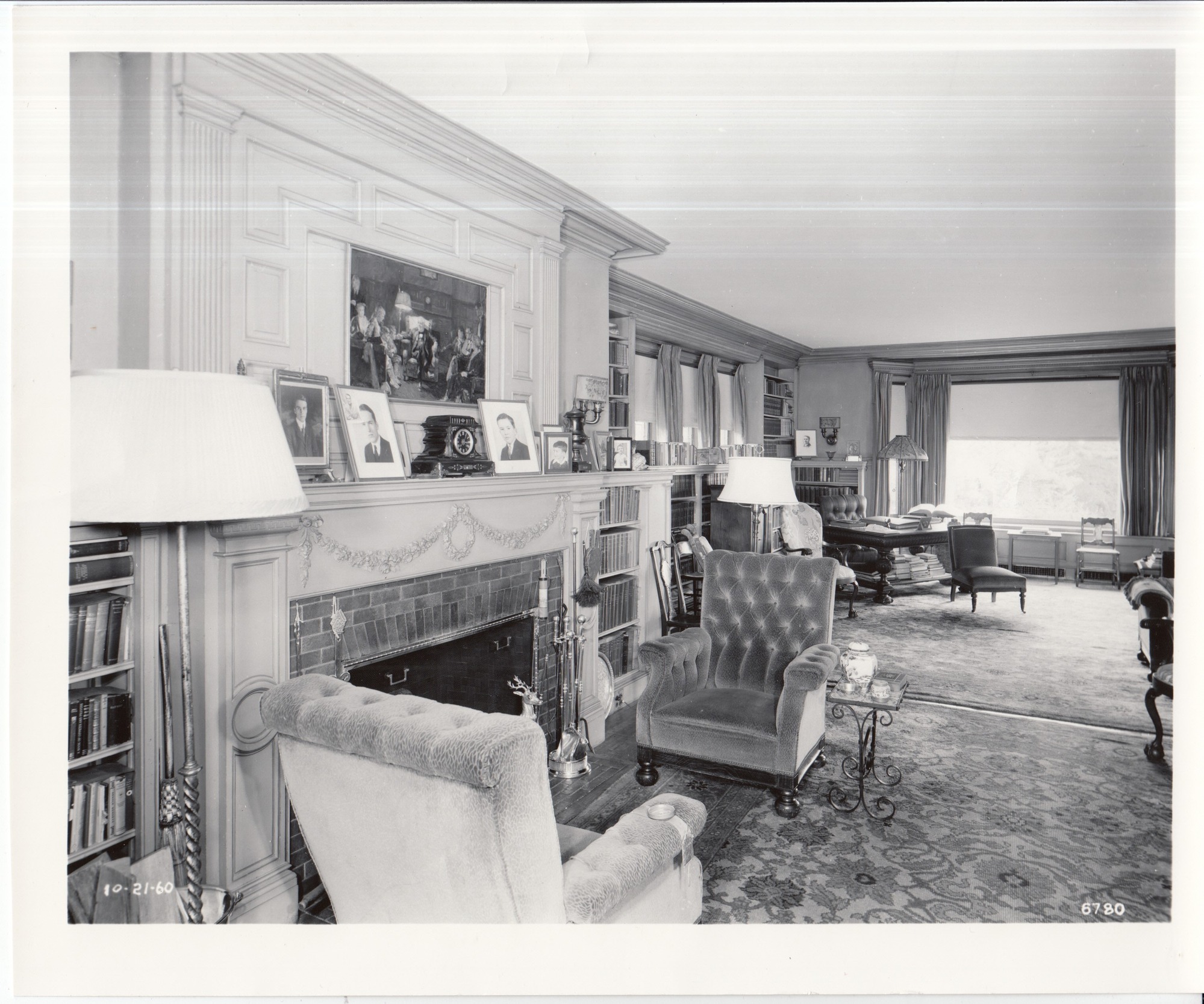 Glenmont, interior, second floor, Family Living Room, living and sitting room, over driveway, facing southeast and front of house.