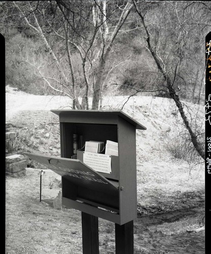 Leaflet box at start of Weeping Rock Nature Trail.