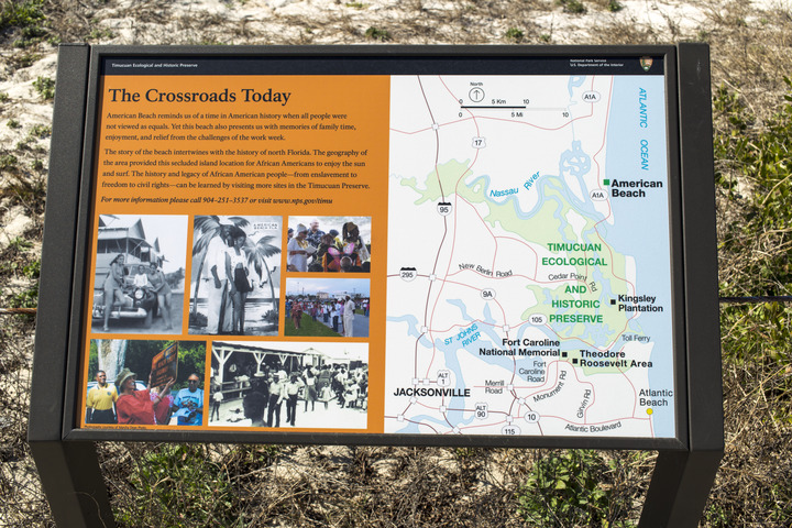 an exhibit map with 6 pictures and title The Crossroads Today