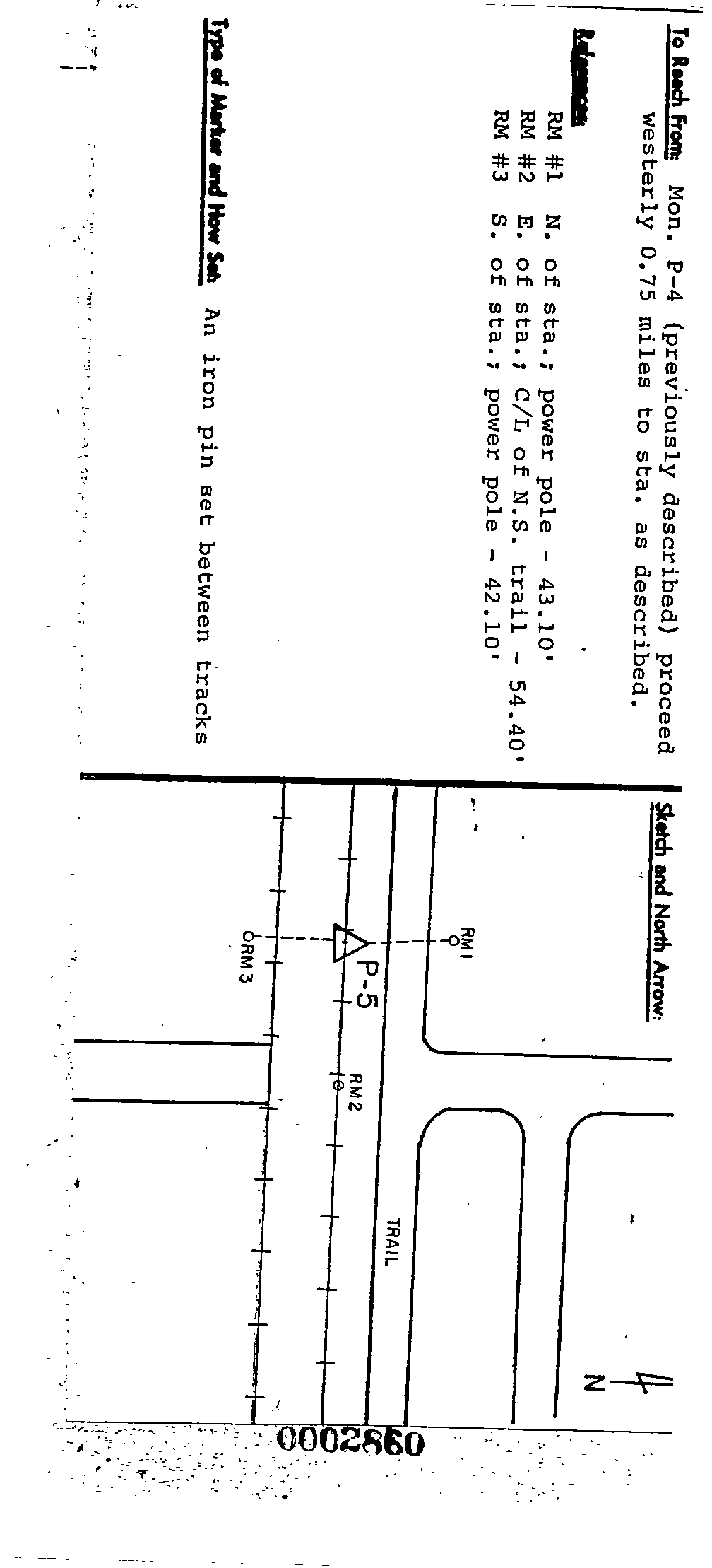 00002860 Survey Monumentation Sketch