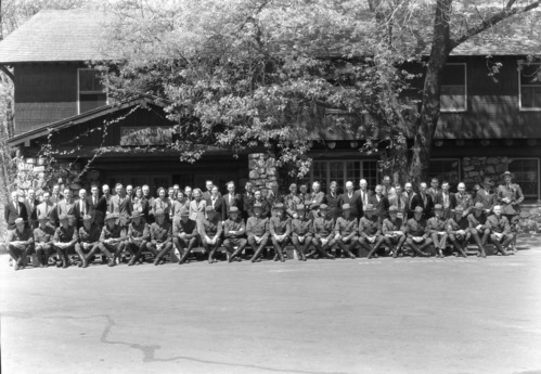 Group photo of permanent of NPS personnel (hats on).