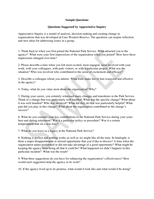 Ten questions suggested by appreciative inquiry. PDF, 1 page.