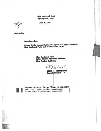 ZION 15652 Superintendents Annual Report 1962