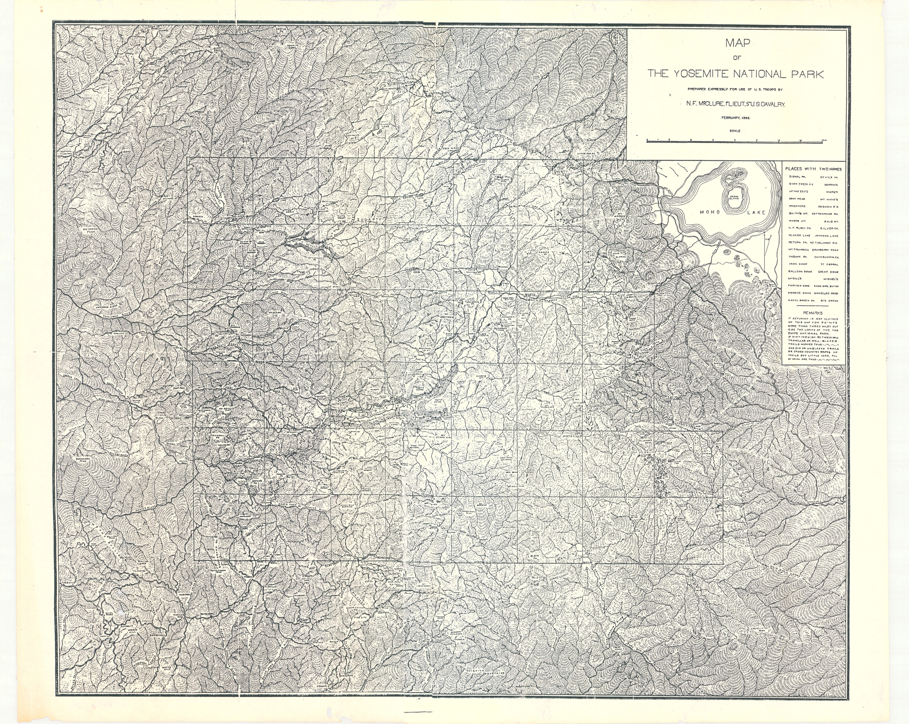 Map of Yosemite National Park