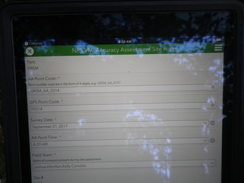 GRSM Accuracy Assessment. Plot Code: GRSM_AA_0314_1