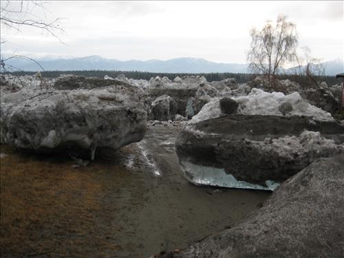 Damage from Yukon River Flooding Eagle Alaska May 2009