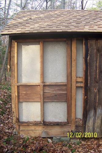 Rehabilitate historic cabin building 65 in camp Mawavi (Camp 2) at Prince William Forest Park in December 2010