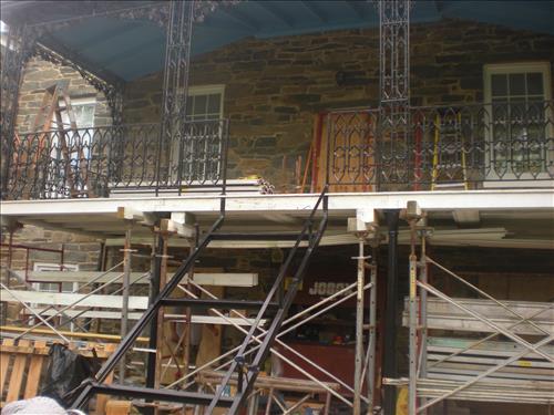 Rehabilitation of Klingle Mansion rear porch - 05-21-10