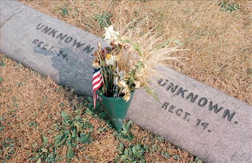 Headstones of soldiers killed at the Battle of Gettysburg, Gettysburg National Cemetery