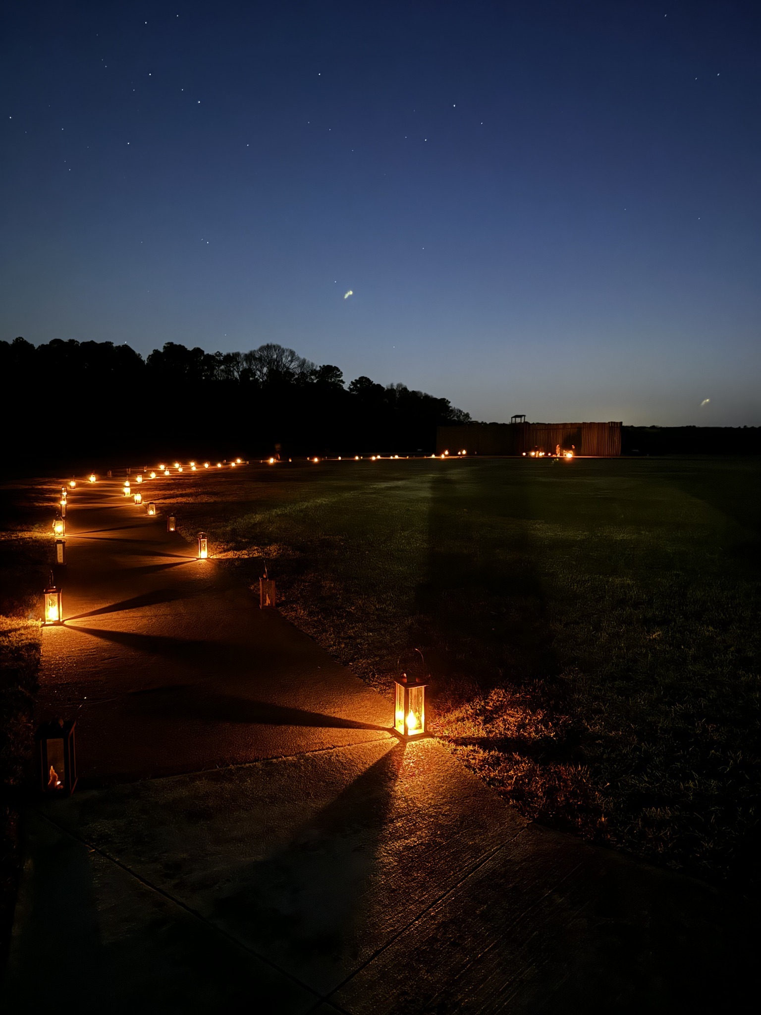 Lantern lit path to the Historic Prison Site