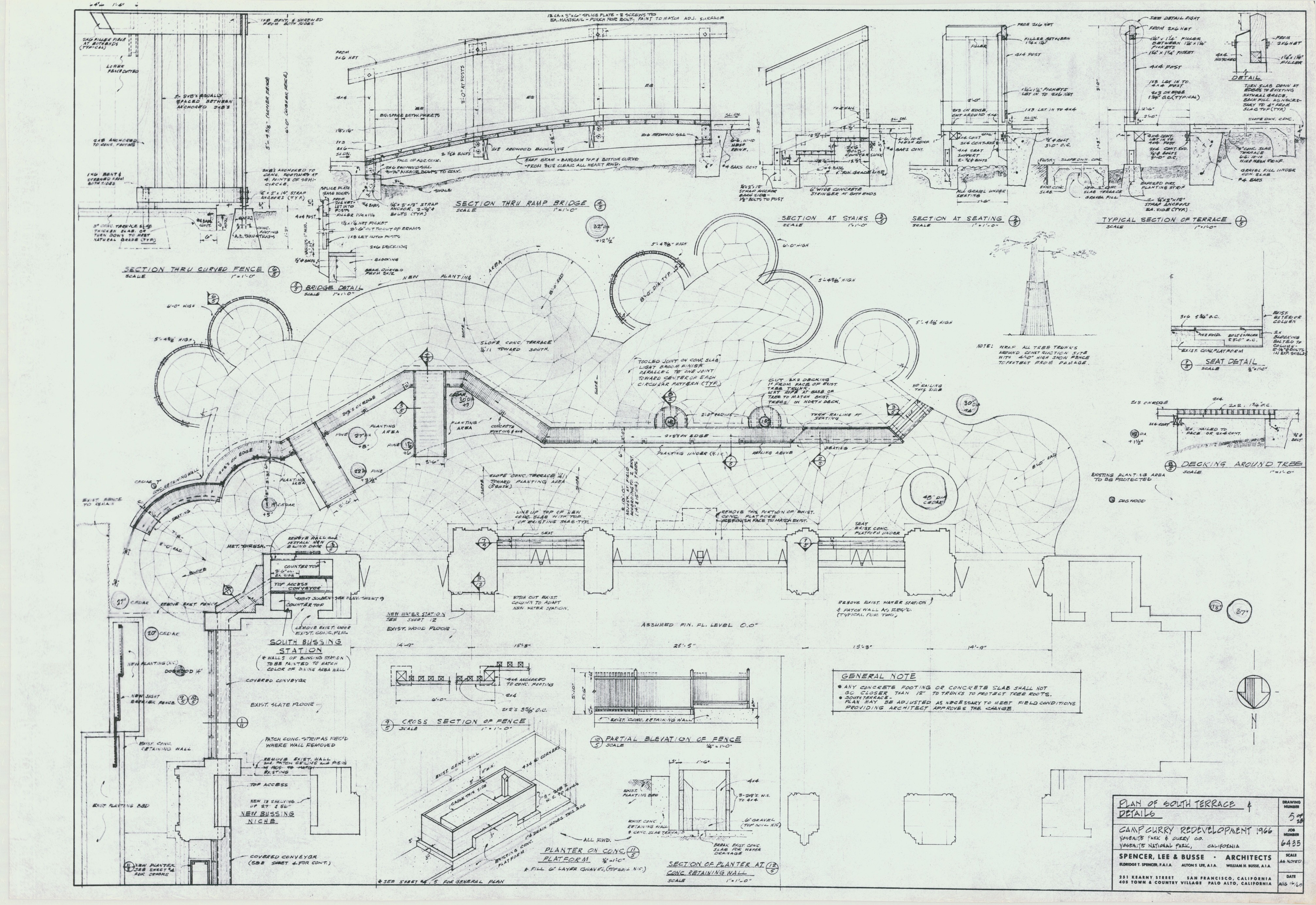 Plan of South Terrace and Details Camp Curry