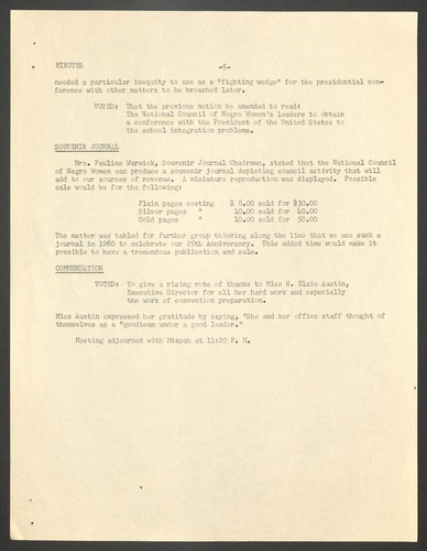 NCNW, meeting minutes, 1958