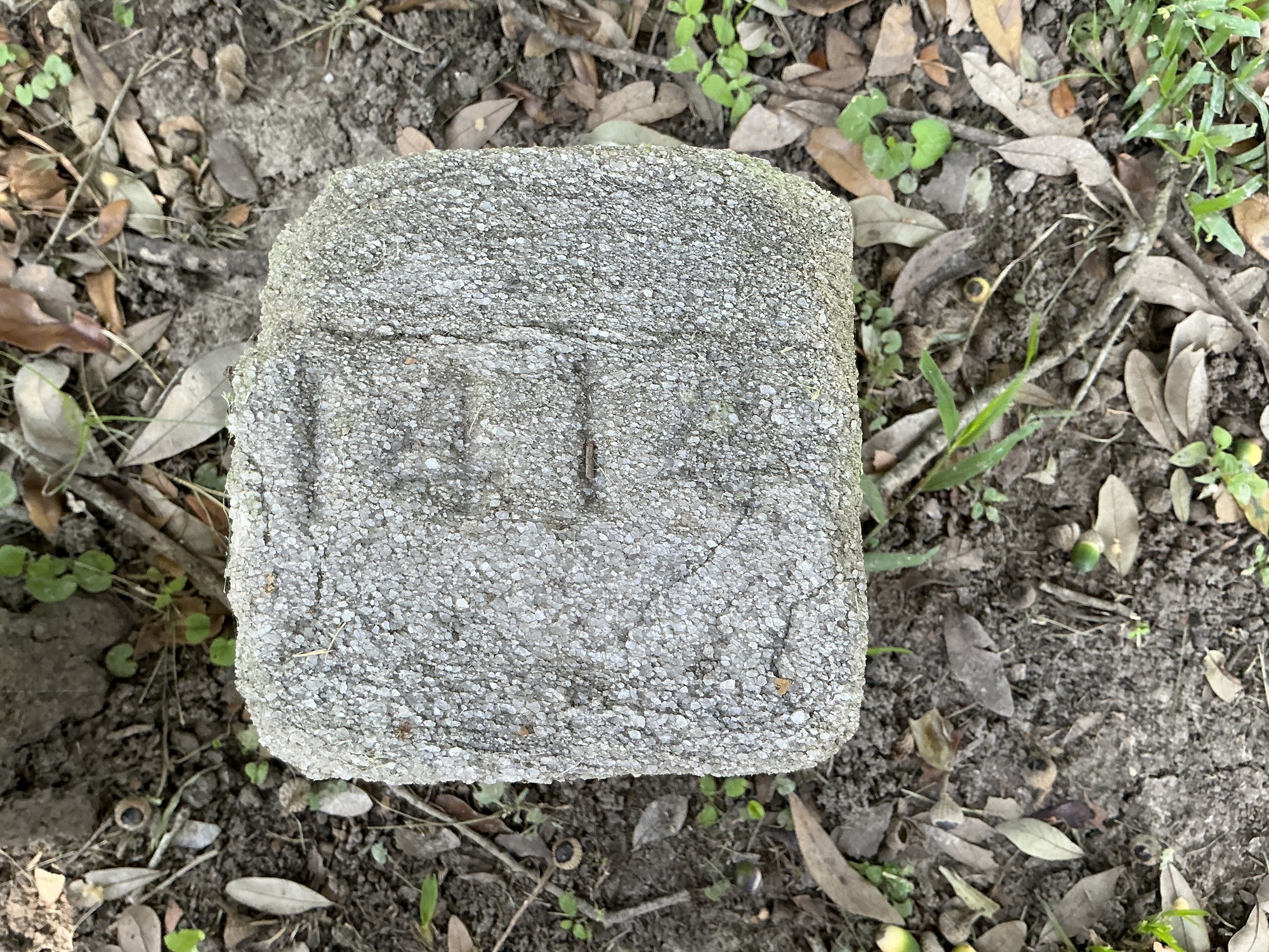 Top of flat marble marker