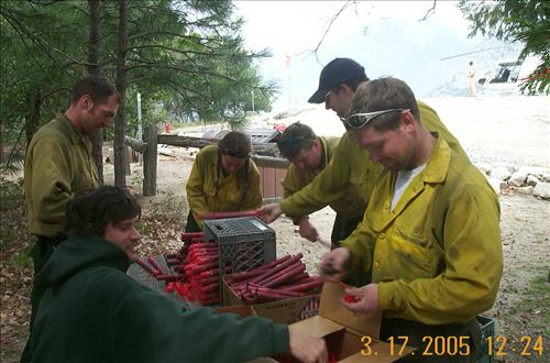 Aerial fusee ignition device used to ignite Lewis Creek prescribed burn, Sequoia and Kings Canyon National Parks, March 2005