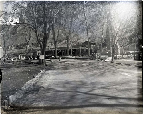 Restoration of Zion Lodge after its destruction by fire January 28, 1966.