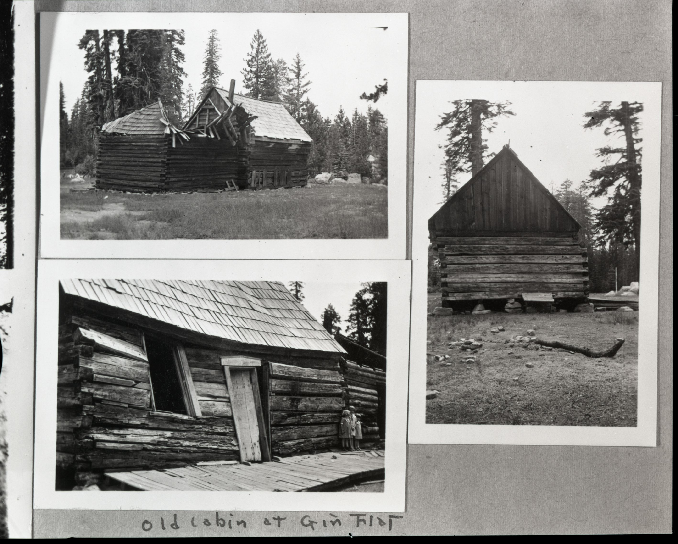 Old cabin at Gin Flat Copied from Art Holmes album (NPS employee) Copied September 1983 by Michael Dixon.