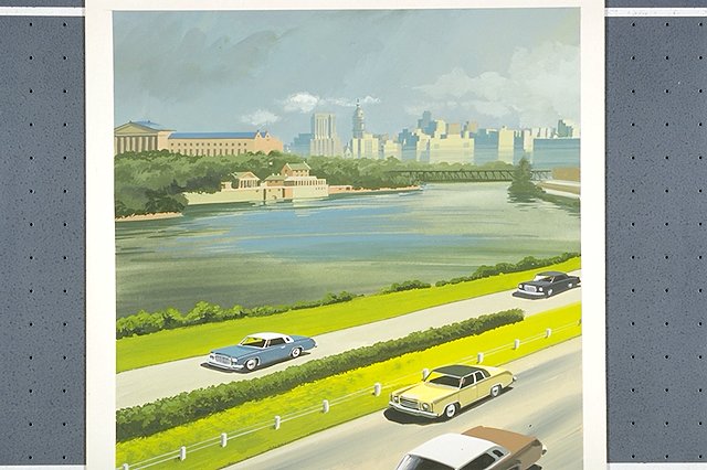 Air pollution caused by automobile exhaust in a contemporary setting (expressway-Philadelphia).