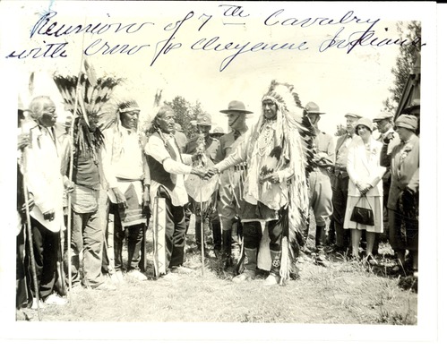 Reunion of 7th Cavalry with Crow and Cheyenne Indians