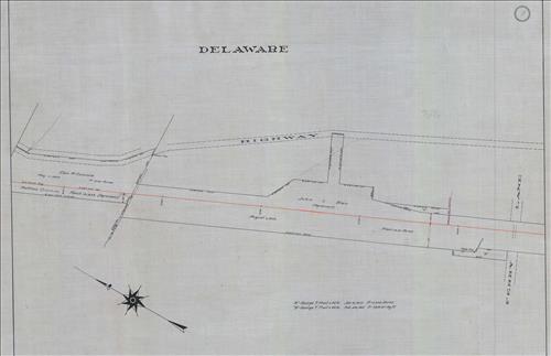 52419.LK--Property Map--Warren Railroad--Bridgeville to Delaware, NJ