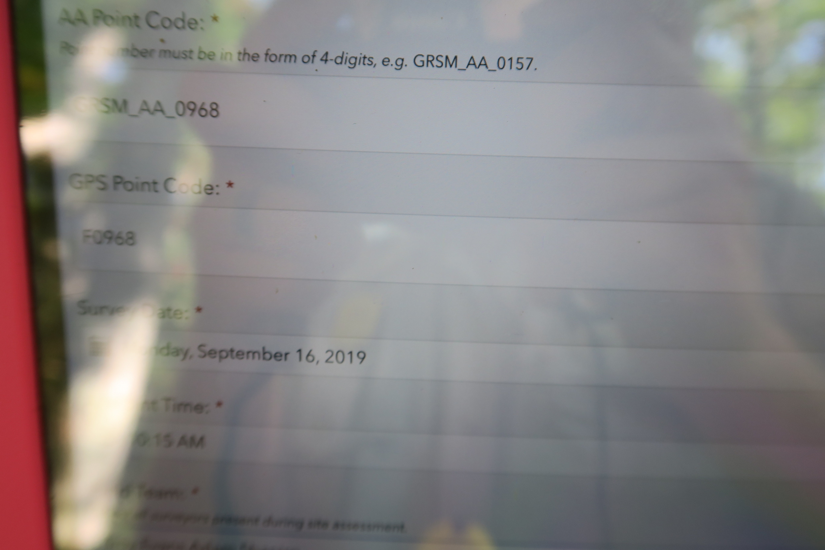 GRSM Accuracy Assessment. Plot Code: GRSM_AA_0968_1