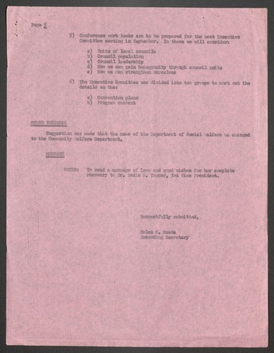 NCNW meeting minutes, 1958