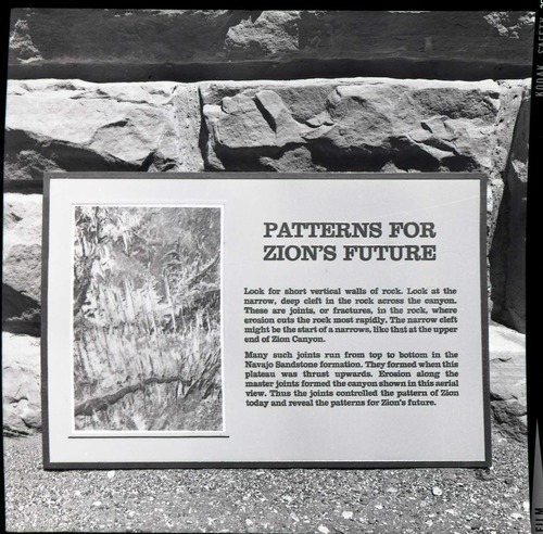 BW Photos of trailside exhibits.