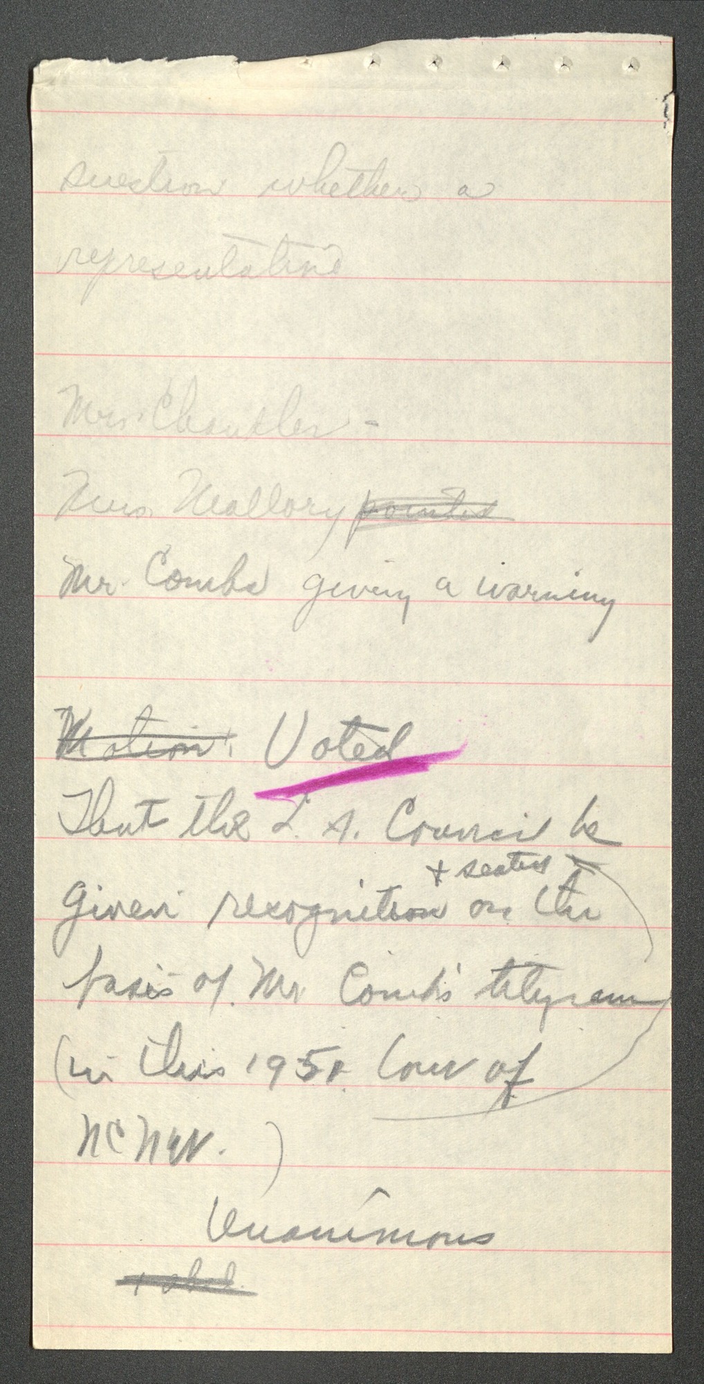 NCNW, meeting minutes, 1951
