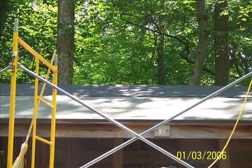 Rehabilatation 0f 14 buildings in Cabin Camp 1 at Prince William Forest Park in June 2010