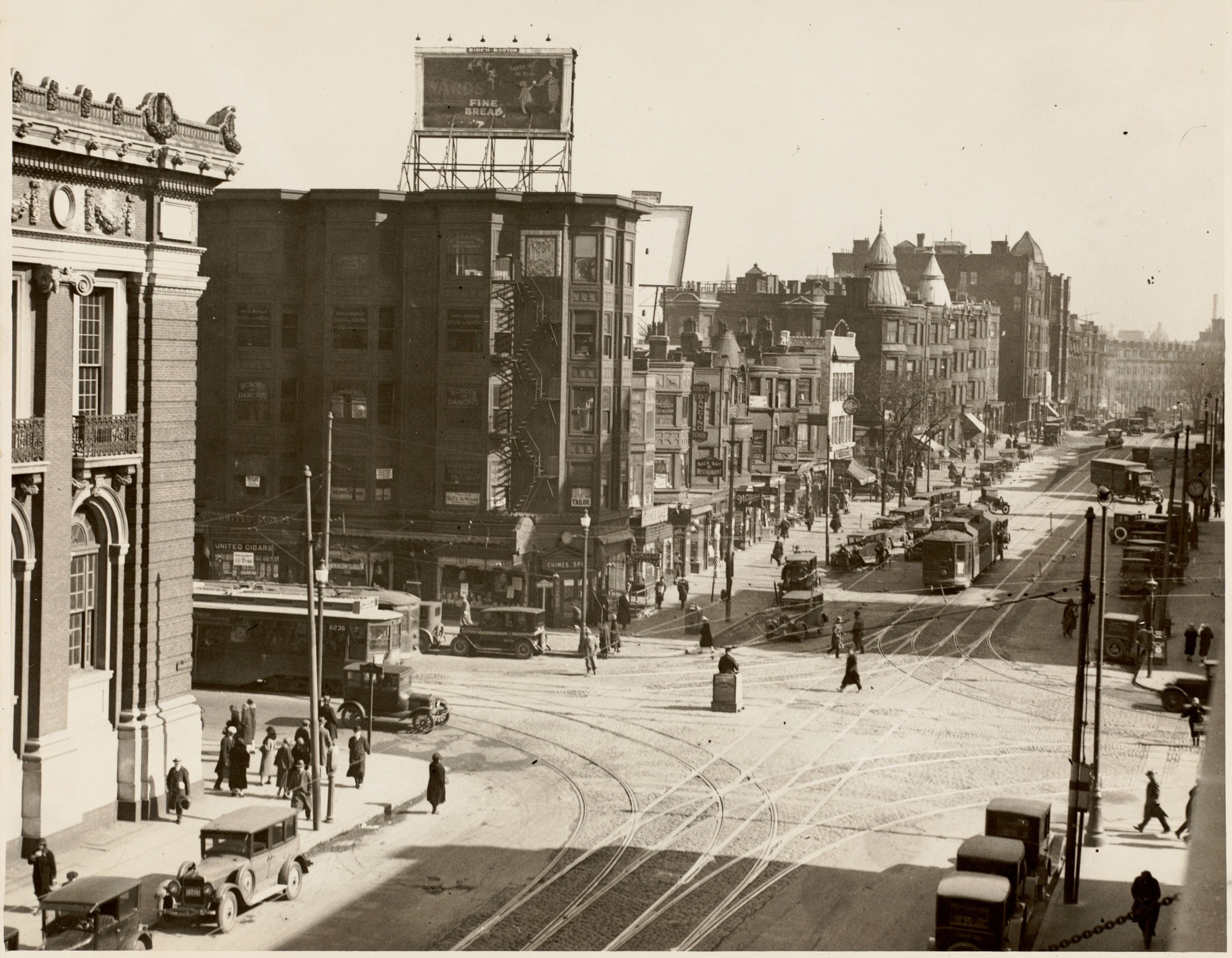 Mass. Ave. at Huntington intersection showing corner of Horticultural Hall.
