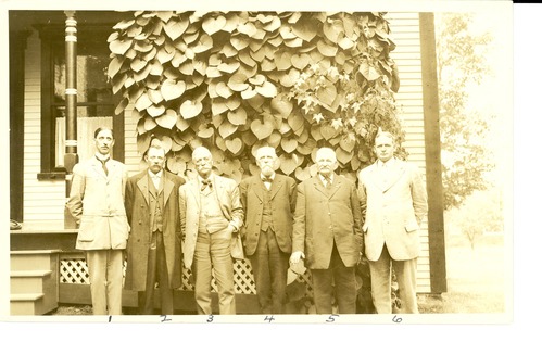 Six Civil War Veterans from the Vermont Cavalry in Front of a Building