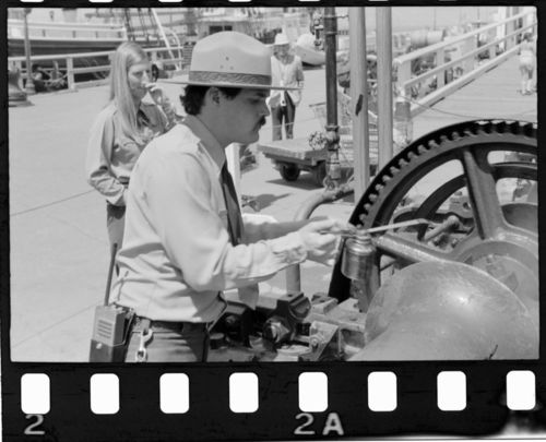 Donkey Boiler Demonstration on Hyde Street Pier, circa 1979