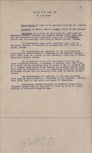 53826.PB--Description of land to be acquired--Dover, NJ