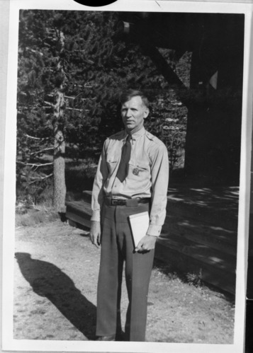 Ranger John Bingaman- in the 1950 Yosemite Field School Yearbook.  copied by Michael Dixon, copied February 1986.