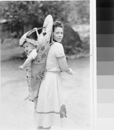 Lucy Telles' daughter-in-law Helen and baby David Telles; Original negative lost; copied in 1989; 2" x 2 1/2" neg. Copy Neg: B. Woolard, 1989
