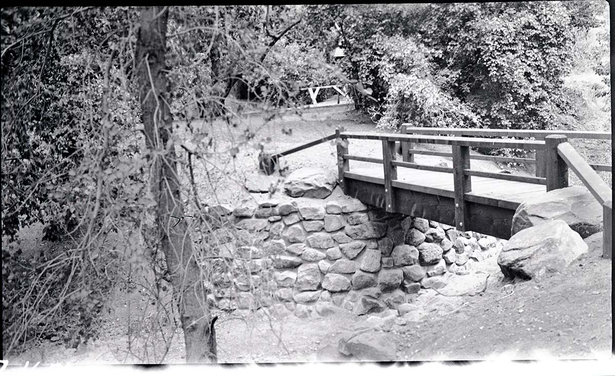 Bridge joining two areas of the Grotto Campground.