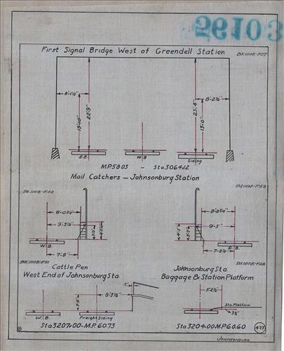 56103.LB--clearance sketches--Structures less than 8 feet from center line of track or less than 22 feet above top of rail [Group 14]