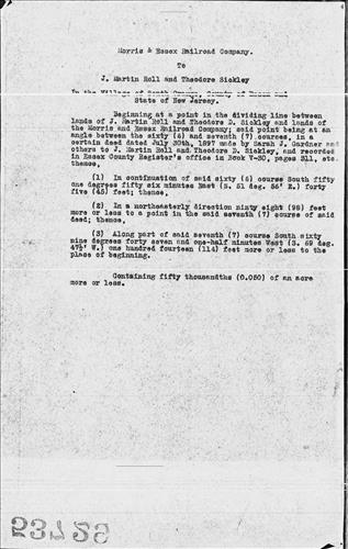 53729.BB--Property required from J. Martin Roll and Theodore Sickley--South Orange, NJ