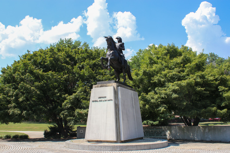 The equestrian statue of Jose de San Martin 