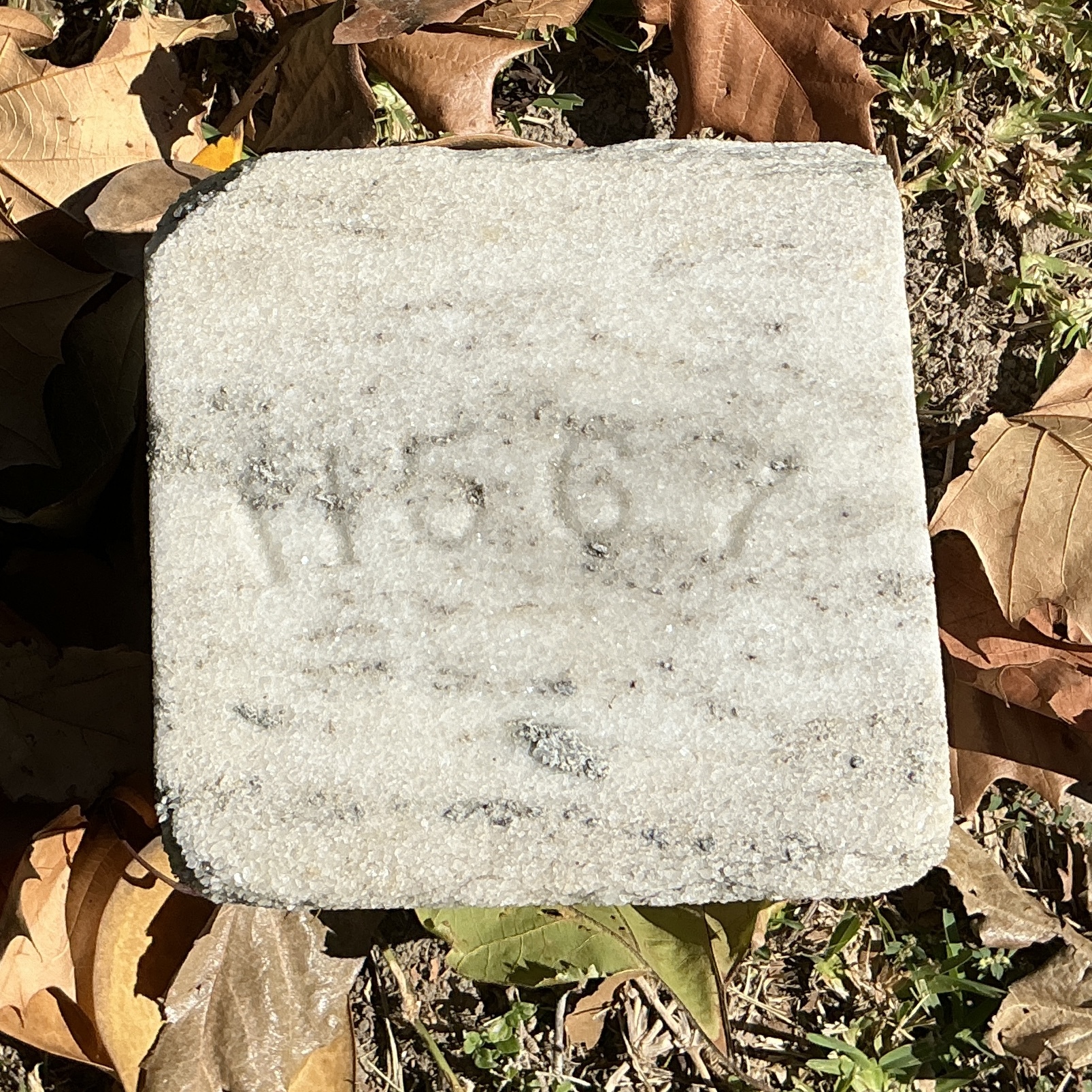 Top of flat marble marker