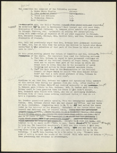 NCNW meeting minutes, circa 1940s