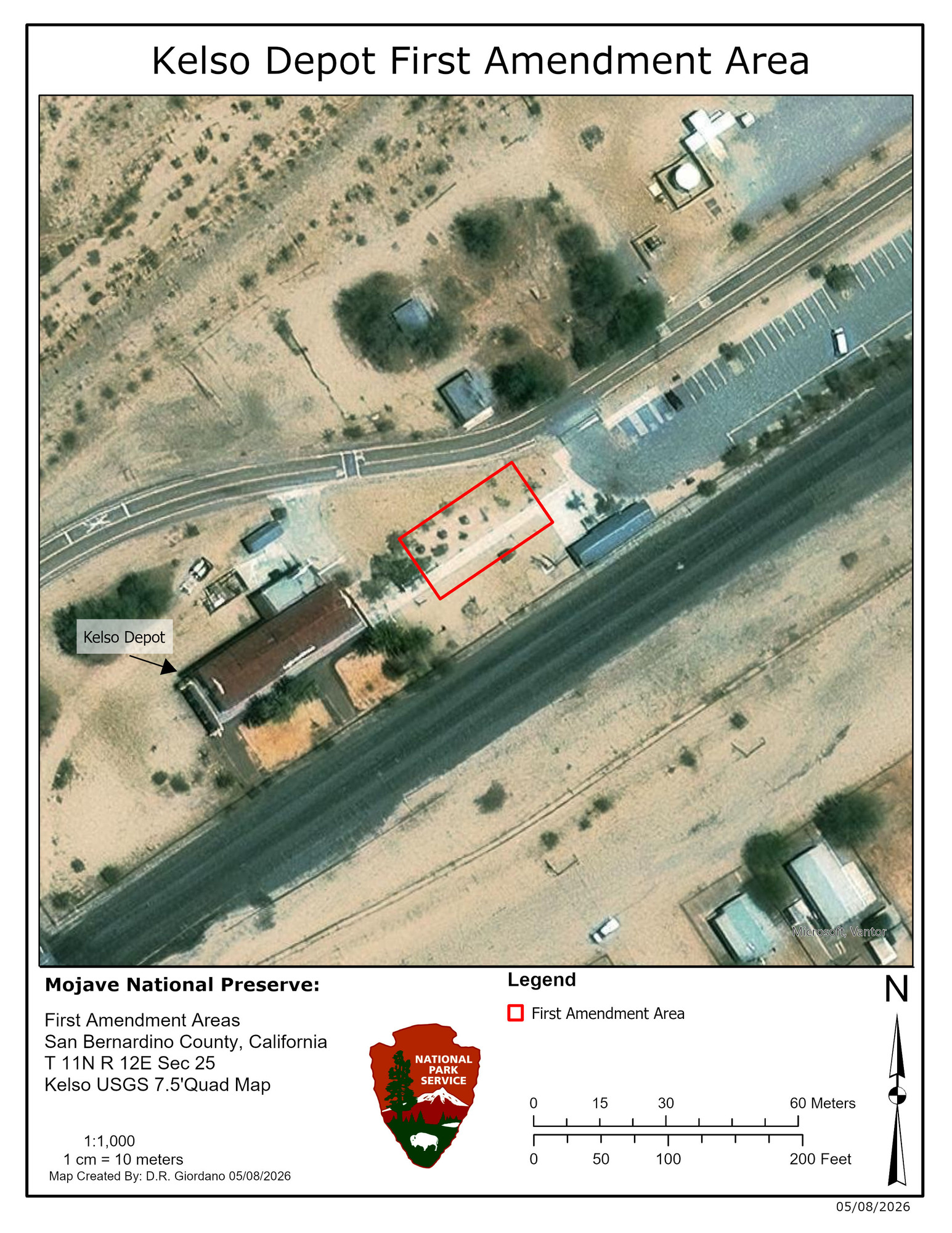 Map of Kelso First Amendment Area