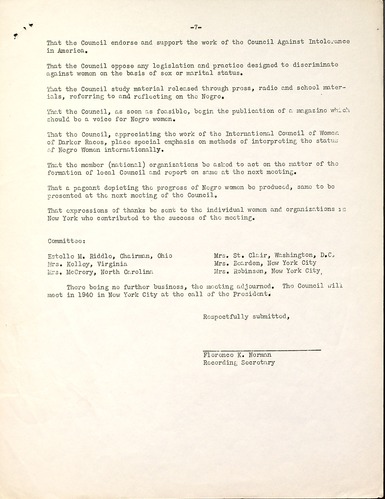 NCNW Meeting Minutes