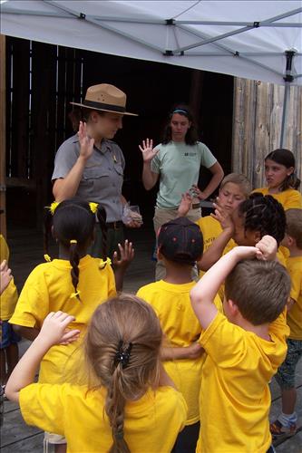 CVEEC Junior Ranger Program, Little Sprouts, Kids Getting Badges