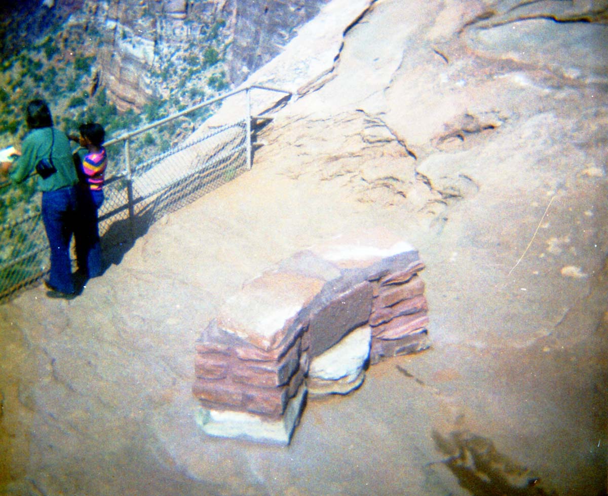 Color photos of trailside exhibits.