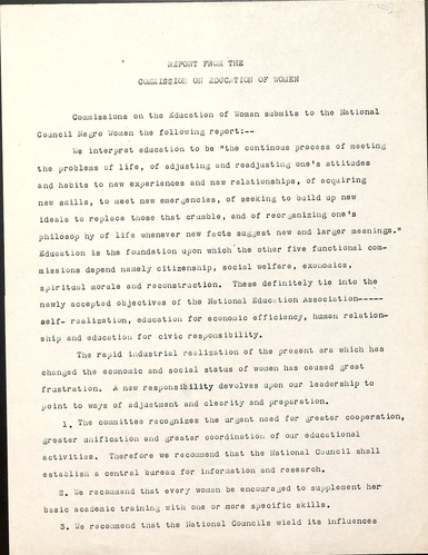 National Council of Negro Women Meeting Minutes