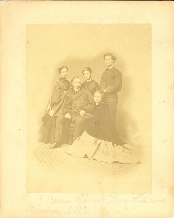 General George Armstrong Custer (Seated) with Elizabeth Bacon Custer, Rebecca Richmond, Mary Richmond Kendall and Charles Kendall